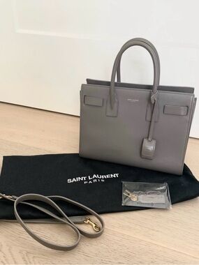 Saint Laurent YSL Sac de Jour gray bag